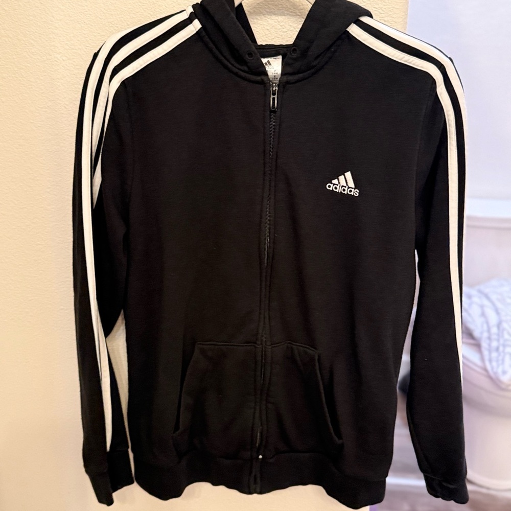 Adidas Black Jacket with White Accents